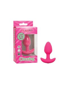 Cheeky Glow in the Dark Vibrating Butt Plug - Pink