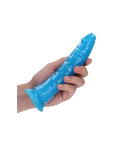 Shots RealRock Slim Dildo - Neon Blue